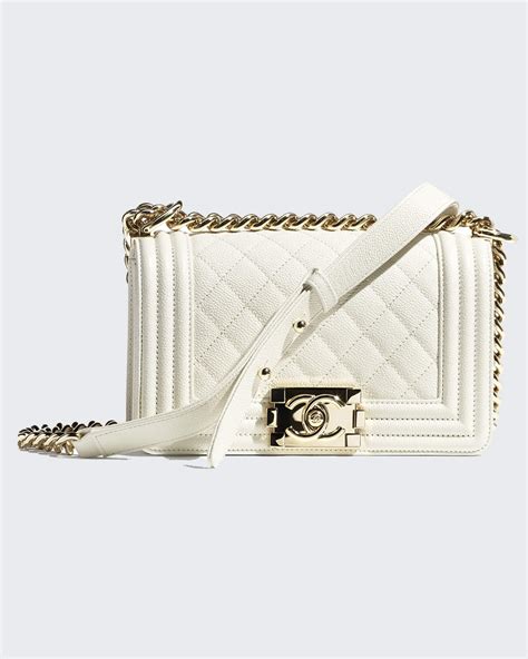 small boy chanel handbag white|Chanel Small Boy Bag .